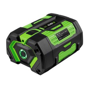 a green and black EGO BA4200T Lithium Ion Battery against a white background