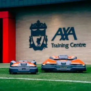 2 Husqvarna robot mowers at Liverpool FC's AXA Training Centre