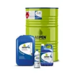 a small bottle, 2 small to medium-sized containers, and a large can of Aspen 4 Stroke Pre-Mixed Fuel, all against a white background