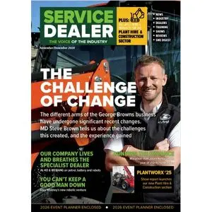 The front cover of Service Dealer magazine, with a headline reading, 'The Challenge of Change'