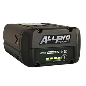 a STIHL AP 300 PC ALLPRO Battery against a white background