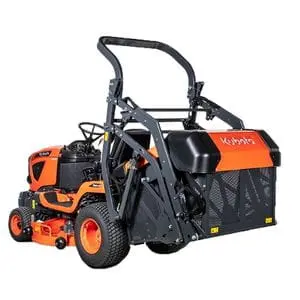 the rear of the Kubota G261 Diesel Ride On Mower (High Dump) against a white background