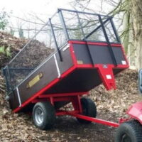 the SCH GWTS15 Trailer tipped against a bank of soil