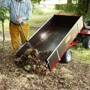 a man raking soil out of an SCH GWTS15 Trailer