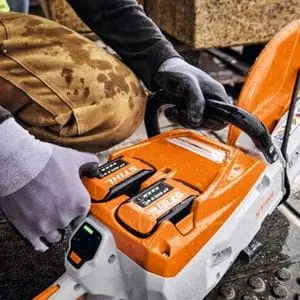 a close up of the main body of the STIHL TSA 500 Cordless Cut-Off Machine
